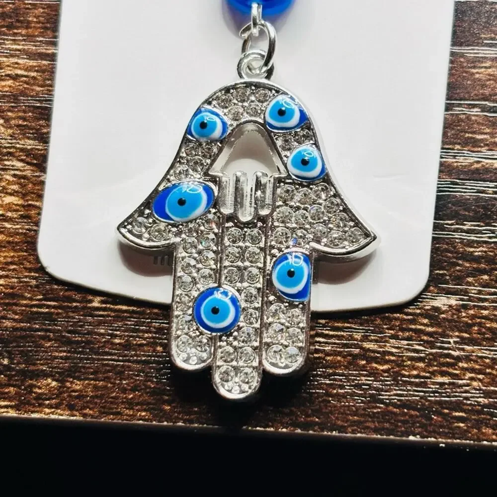 Silver and‎ Blue Evil Eye Key Holder